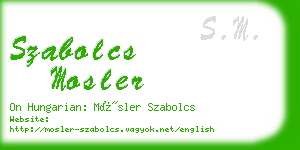 szabolcs mosler business card